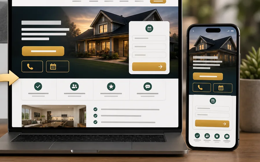 Website and phone mockups with stronger conversion-focused call-to-action areas