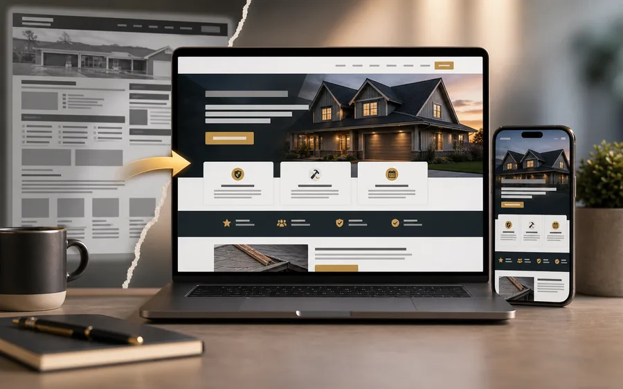Website rebuild preview on laptop and phone